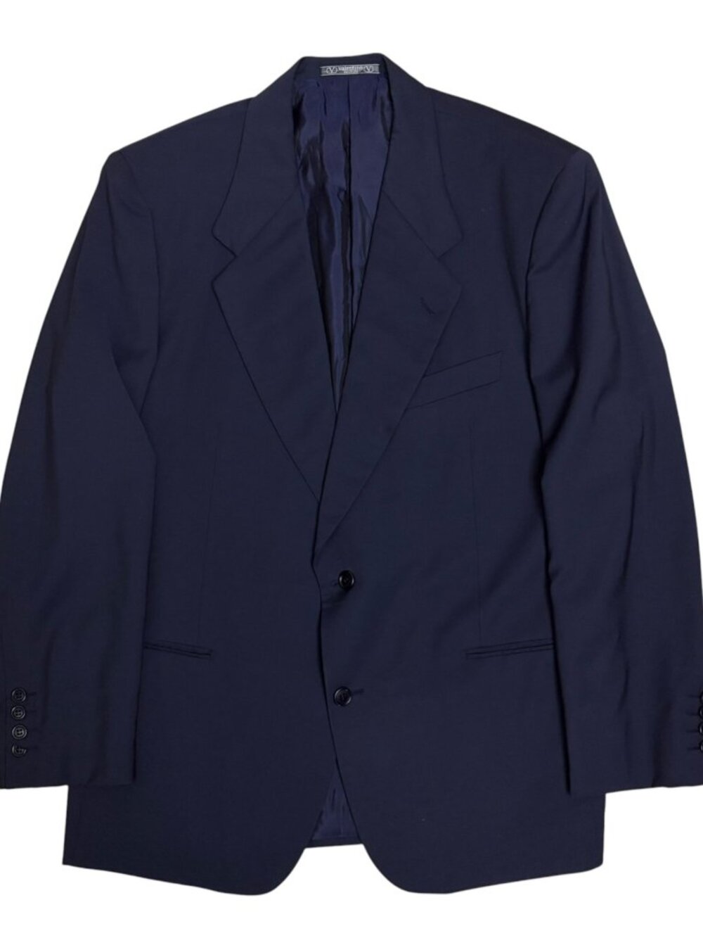 RARE $2,000 VALENTINO Blazer Vintage 80s Sport Coat Blue Business Jacket Men 46R